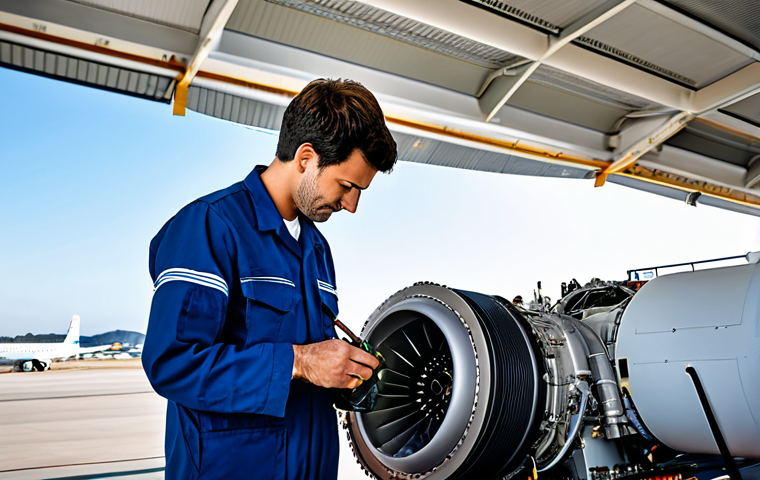 **

"Aviation mechanic in a fully clothed professional work uniform, inspecting an ATR-72 engine on the tarmac at Marseille Airport, safe for work, appropriate content, daytime, perfect anatomy, correct proportions, well-formed hands, modest clothing, professional, high quality"

**