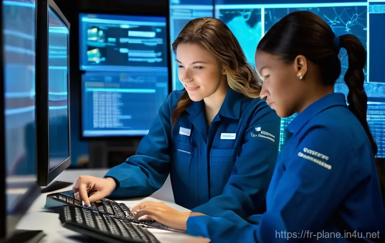 항공정비사의 안전 관리 중요성 - **Prompt 2: Predictive Maintenance and AI in Action**
    "A close-up, dynamic shot of an aircraft m...